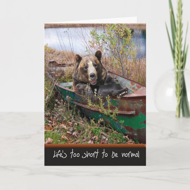 Carte Anniversaire Ours en bateau (Devant)