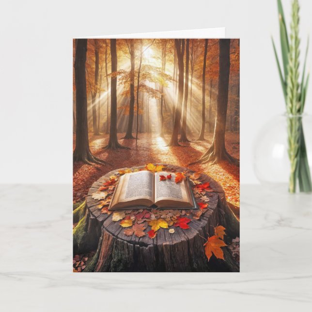 Carte Anniversaire Ouvert Livre Sur La Pompe D'Arbre D'A (Devant)