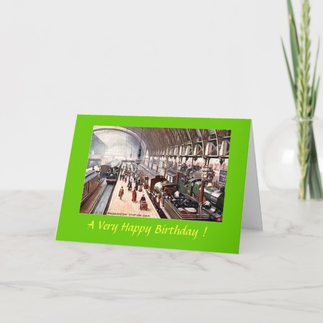 Carte Anniversaire - Paddington Station, Londres (Devant)