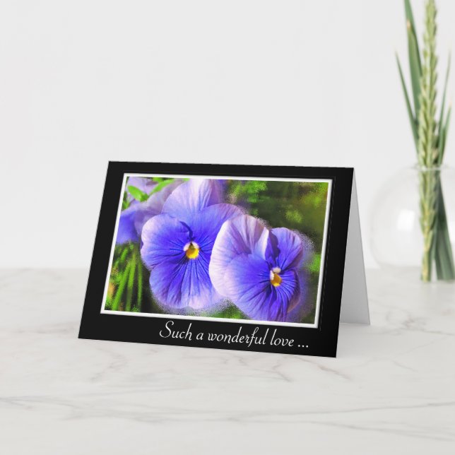 Carte Anniversaire Pansy Violet; Pansies Gelées (Devant)