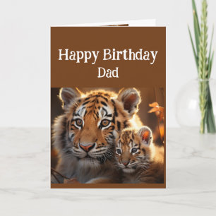Carte Anniversaire Papa mignonne Tiger Animal