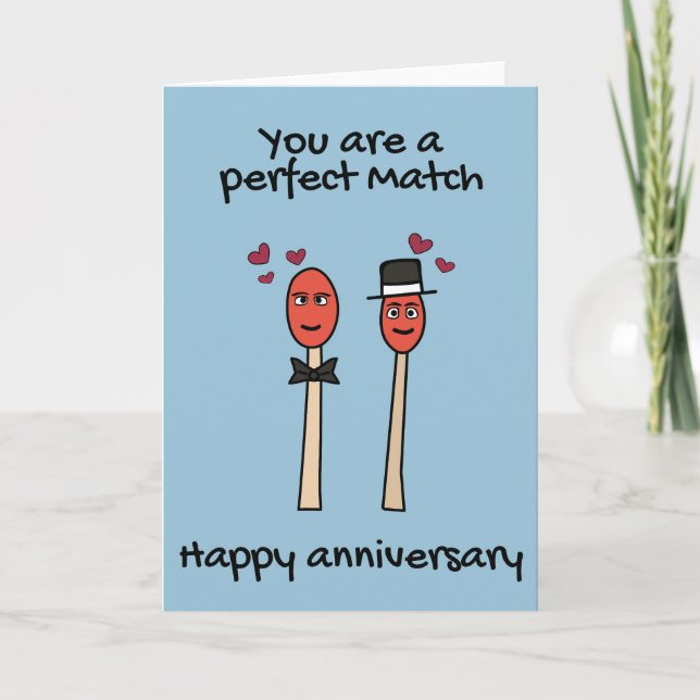 Carte Anniversaire Parfait Match Mr & Mr LGBTQ Pun Card (Devant)