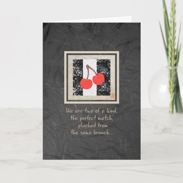 Carte Anniversaire Parfaite pour deux cerises (Devant)