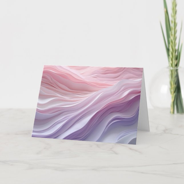 Carte Anniversaire Pastel Calme Vague Motif (Devant)