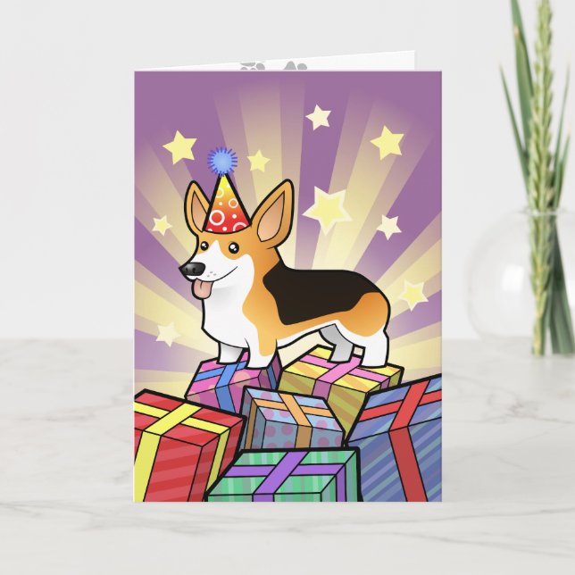 Carte Anniversaire Pembroke Welsh Corgi (Devant)