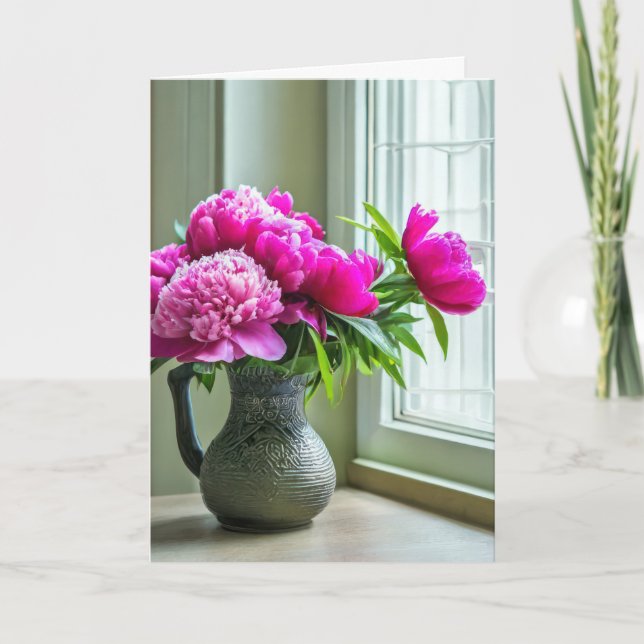 Carte Anniversaire Peony Bouquet (Devant)