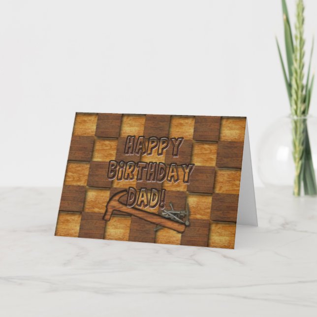 CARTE ANNIVERSAIRE - PÈRE - CARPENTER FIX-IT MAN (Devant)