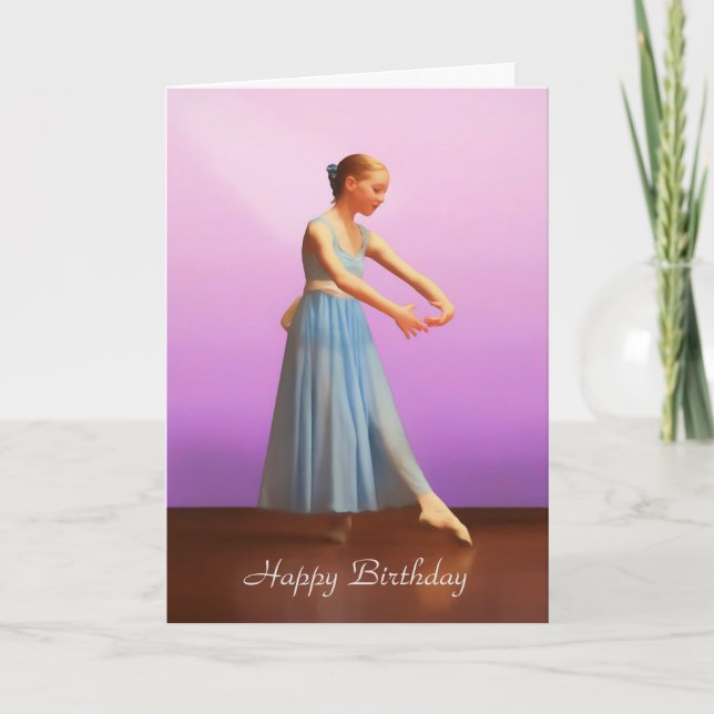 Carte Anniversaire, personnalisable, ballerine dans le (Devant)