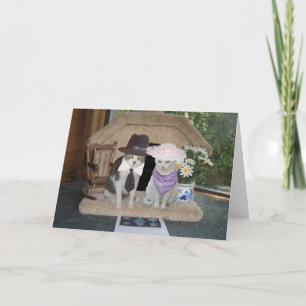 Carte Anniversaire personnalisable de chats amusants
