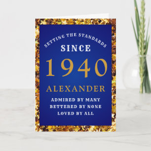 Carte Anniversaire personnalisé 1940 Gold Parties scint