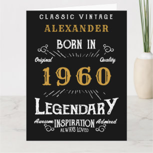 Carte Anniversaire personnalisé 1960 Ajouter un nom Lege