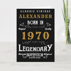 Carte Anniversaire personnalisé 1970 Ajouter Votre Nom L