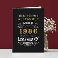 Anniversaire Personnalisé 40 Ans Né en 1986 Vintag