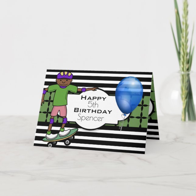 Carte Anniversaire personnalisé avec planchiste (Devant)