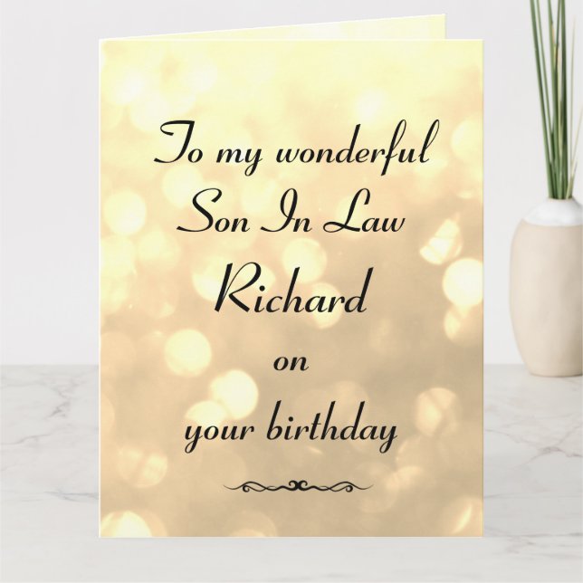 Carte Anniversaire personnalisé de beau-fils (Devant)