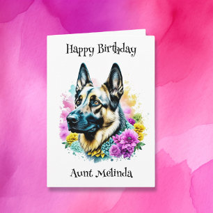 Carte Anniversaire personnalisé de Berger allemand