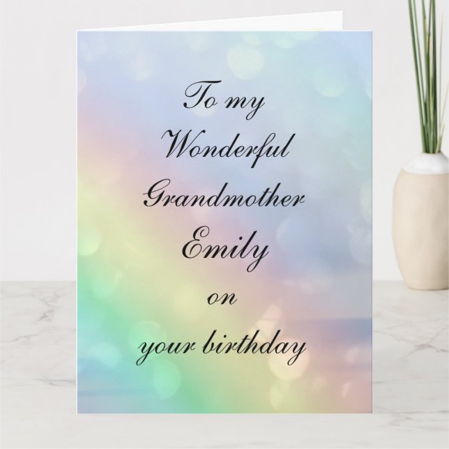 Carte Anniversaire personnalisé de grand-mère (Devant)