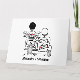 Carte Anniversaire personnalisé de la moto et de Sidecar