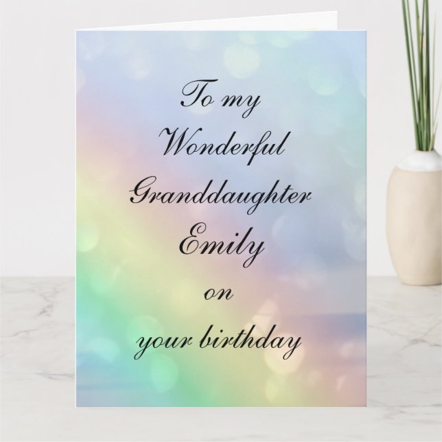 Carte Anniversaire personnalisé de petite-fille (Devant)