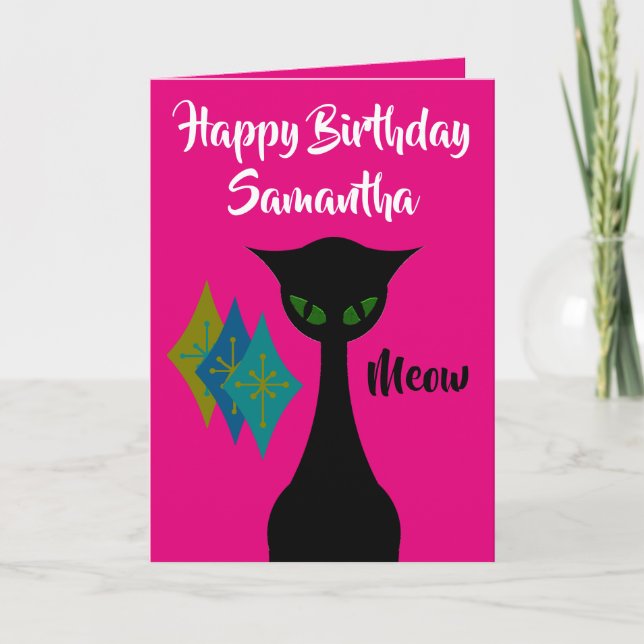Carte Anniversaire personnalisé Mi-Siècle-Moderne de (Devant)