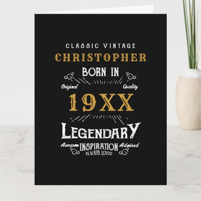 Carte Anniversaire personnalisé Monogramme Père légendai (Devant)