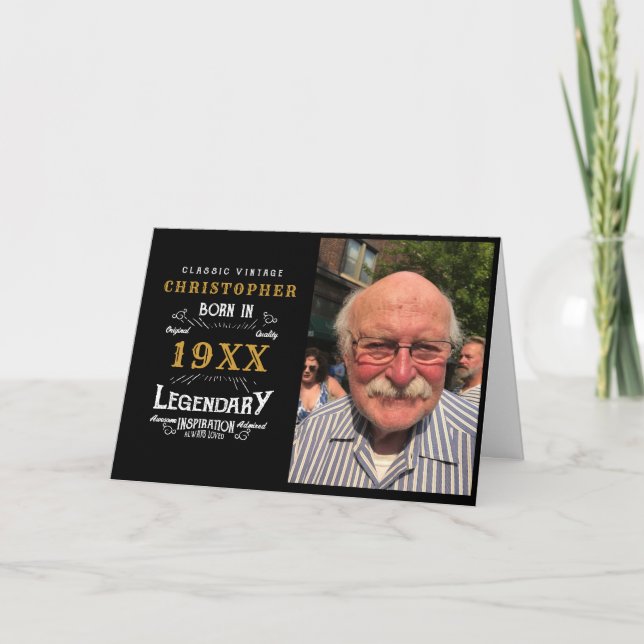 Carte Anniversaire personnalisé Monogramme Père légendai (Devant)