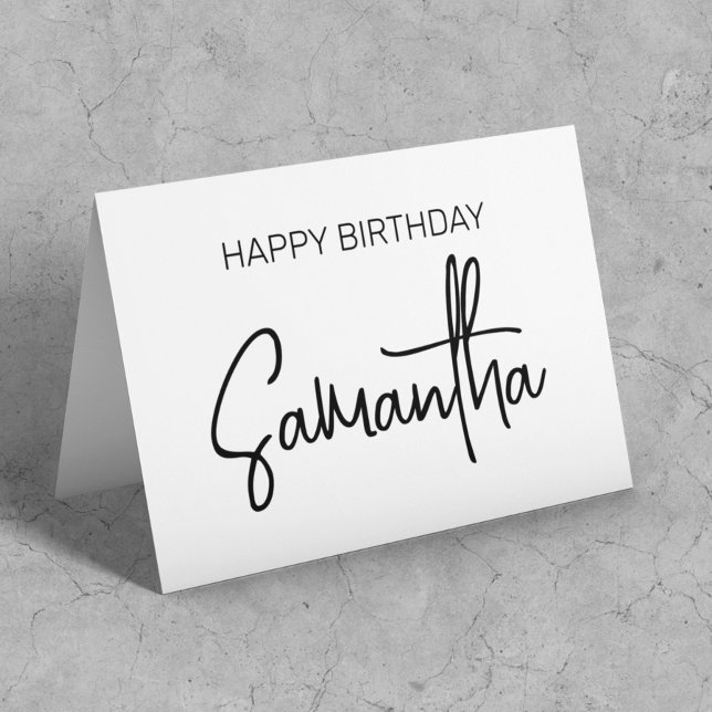 Carte Anniversaire Personnalisé Nom du monogramme Callig (Créateur téléchargé)