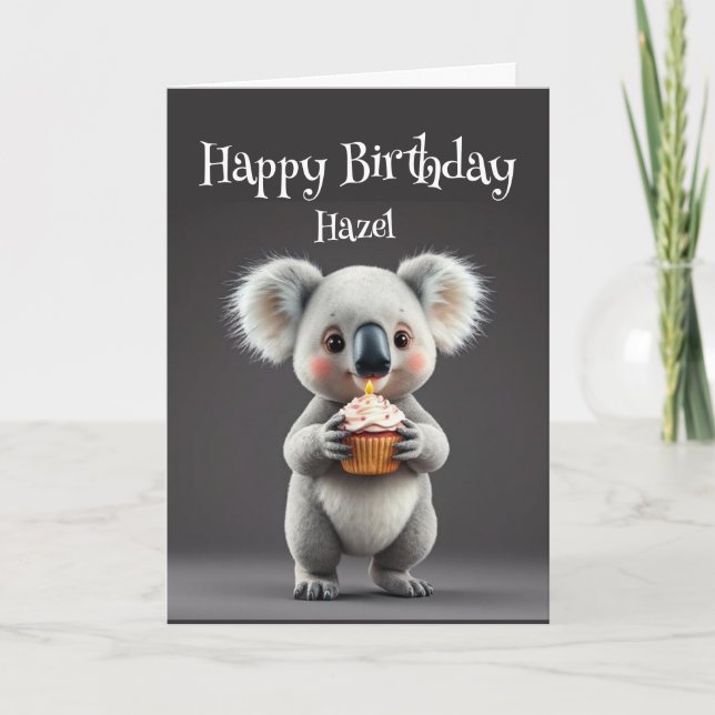 Carte Anniversaire Personnalisé Nom Koala Australian Ani (Devant)