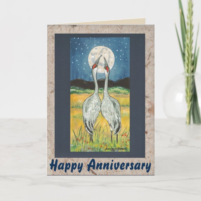 Carte Anniversaire Personnalisée Lune de Grues Rom (Devant)