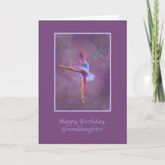 Carte Anniversaire, petite-fille, ballerine dans (Devant)