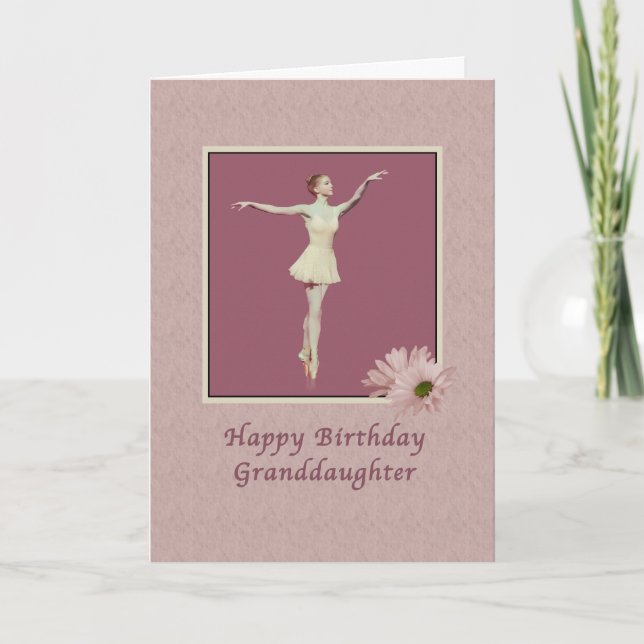 Carte Anniversaire, petite-fille, ballerine sur Pointe (Devant)