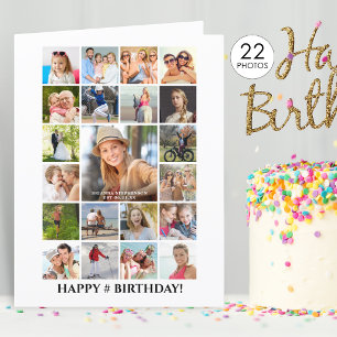 Carte Anniversaire Photo Collage 22 Photos Tout âge Pers