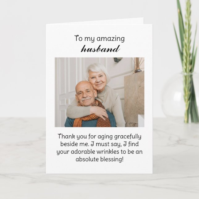 Carte Anniversaire photo minimaliste avec grâce (Devant)