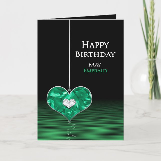 Carte Anniversaire - Pierre de naissance - Mai - Émeraud (Devant)