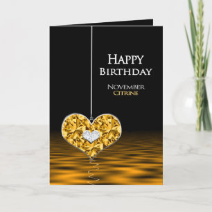 Carte Anniversaire - pierre porte-bonheur - novembre -