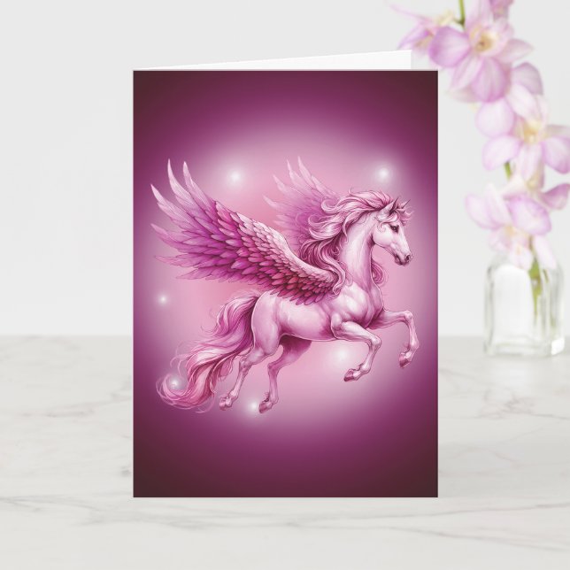 Carte Anniversaire Pink Pegasus Design Imaginaire (Orchidée)