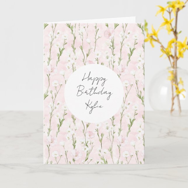 Carte Anniversaire Plutôt Rose Rose Rose (Fleur jaune)
