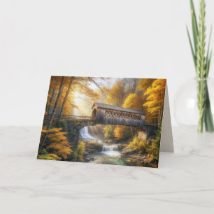 Carte Anniversaire Pont couvert d'automne