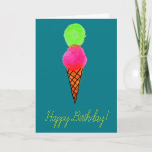 Carte Anniversaire pop art crème glacée