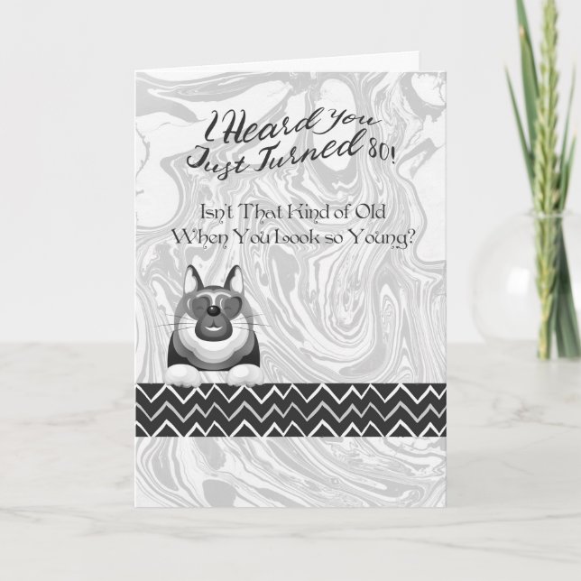 Carte anniversaire pour 80 ans Homme ou Femme (Devant)