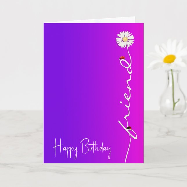 Carte Anniversaire Pour Ami Daisy (Petite plante)