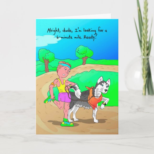 Carte Anniversaire pour coureur - Chien Pacer (Devant)