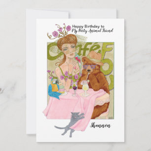 Carte Anniversaire pour l'amoureux des animaux féminin