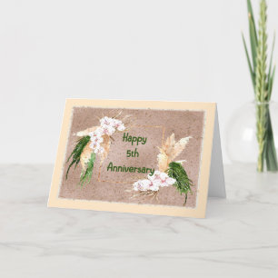 Carte Anniversaire pour le 5e anniversaire Mariage