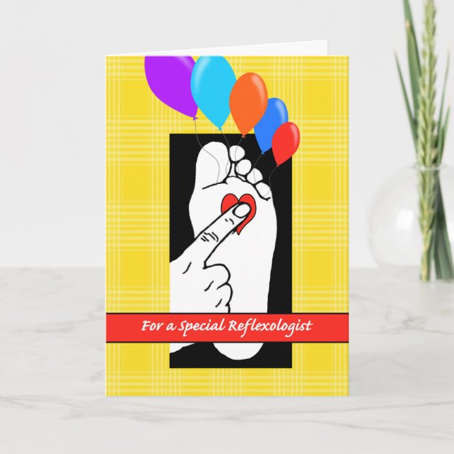 Carte Anniversaire pour le Reflexologist, ballons sur (Devant)