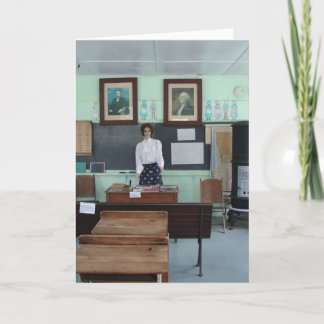 Carte Anniversaire pour l'enseignant, école à une salle