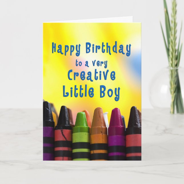 Carte Anniversaire pour les garçons Crayons créatifs (Devant)
