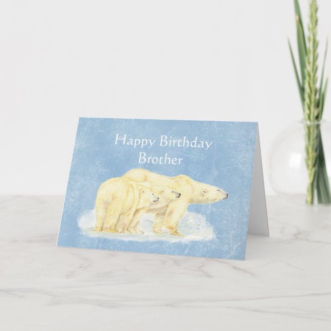 Carte Anniversaire pour les ours blancs d'anniversaire (Devant)