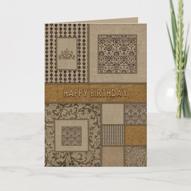 Carte Anniversaire pour lui Les nuances de Motifs Brown  (Devant)