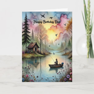 Carte Anniversaire pour Papa avec Pêcheur